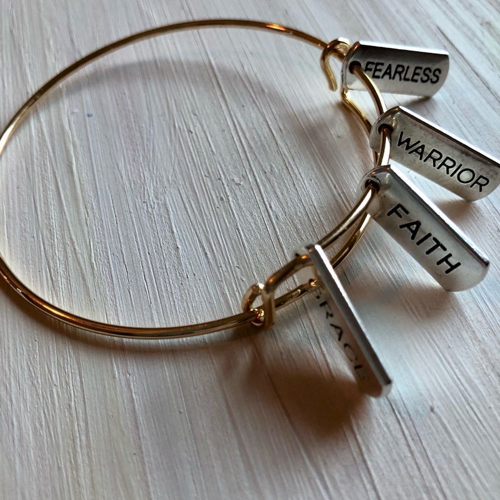 Bracelet | Handmade Inspirational Bangle Charms| Grace, Faith, Warrior, Fearless